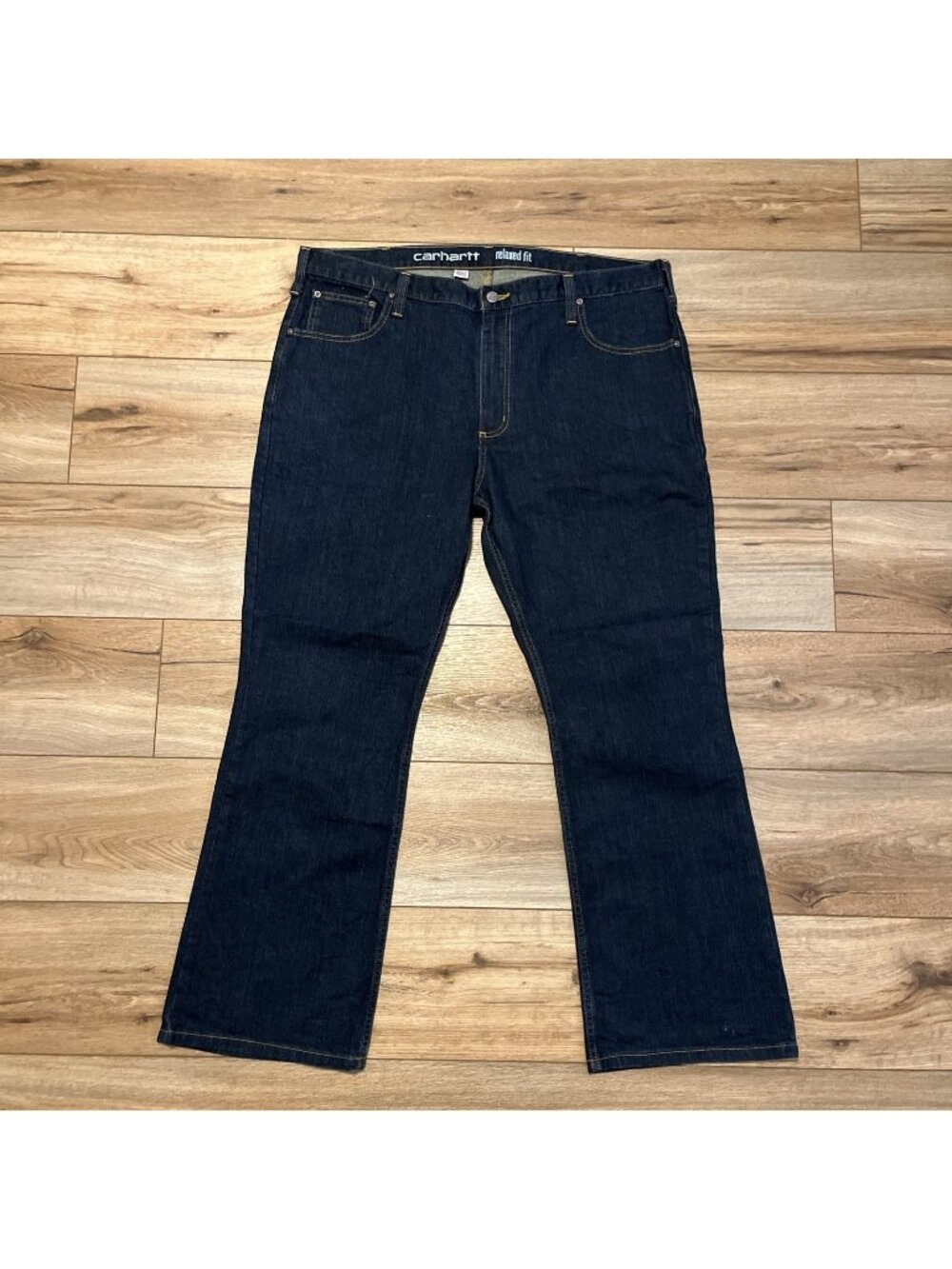 Men's Carhartt Relaxed Fit Bootcut Denim Jeans SZ 40x30 Blue Modern 102809-491